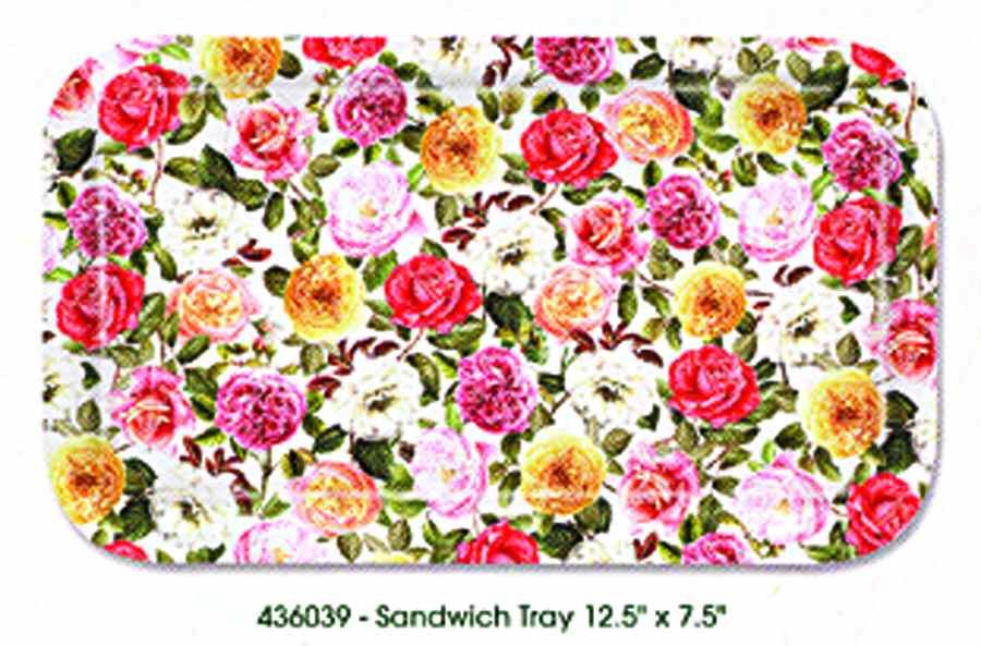 Rose Bouquet 12" Melamine Sandwich Tray by Portmeirion-1