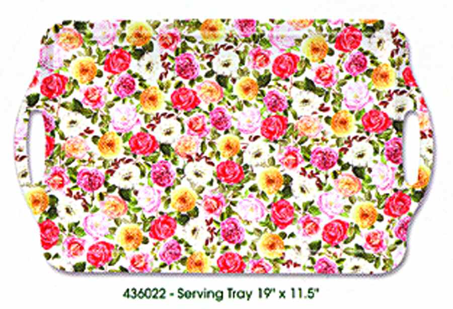 Rose Bouquet 19" Melamine Serving Tray by Portmeirion-1