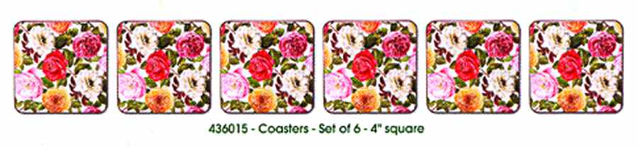 Rose Bouquet Cork Back Square Coaster by Portmeirion-1