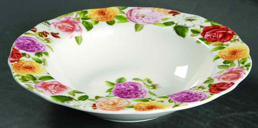 Rose Bouquet Rim Soup Bowl by Portmeirion-1