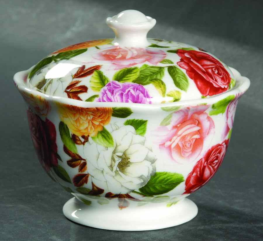 Rose Bouquet Sugar Bowl & Lid by Portmeirion-1