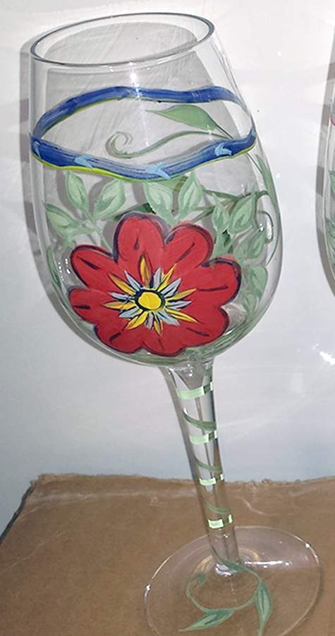 Floral (Floral Center) Glassware Goblet by Pier 1-1