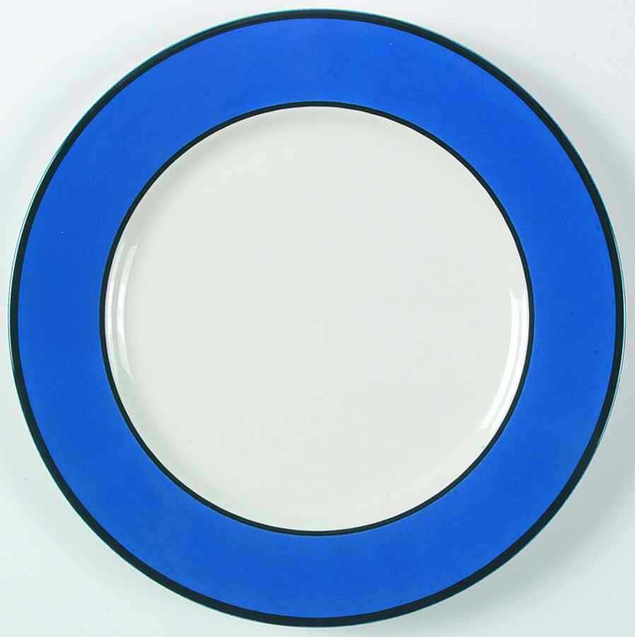 Spa Medium Blue (Rim, Green Trim) Dinner Plate by Pagnossin-1