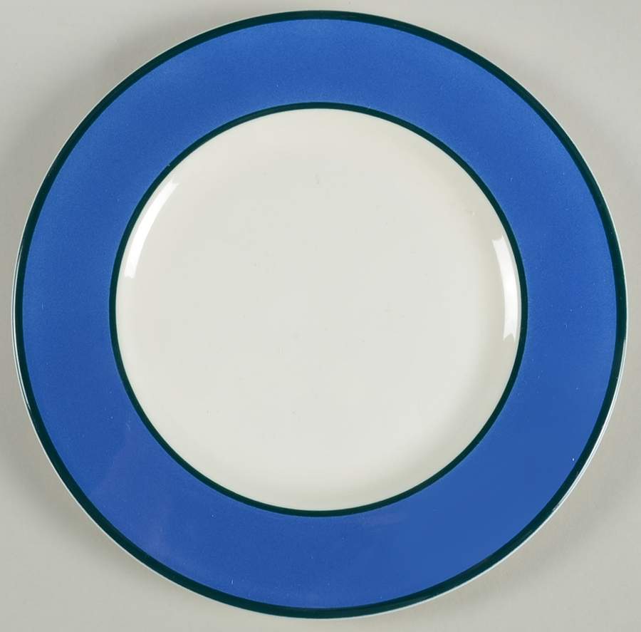 Spa Medium Blue (Rim, Green Trim) Salad Plate by Pagnossin-1