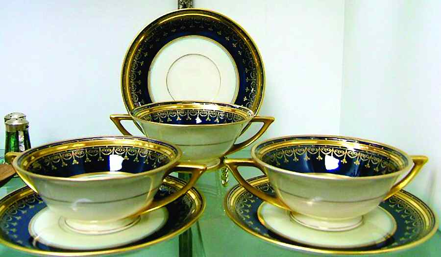 4876-14 Bouillon Cup & Saucer by Pirkenhammer-1