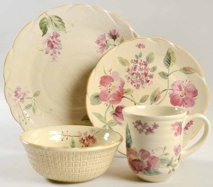 Silk Rose 4 Piece Place Setting by Pfaltzgraff-1