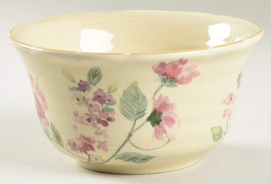 Silk Rose Deep Soup/Cereal Bowl by Pfaltzgraff-1