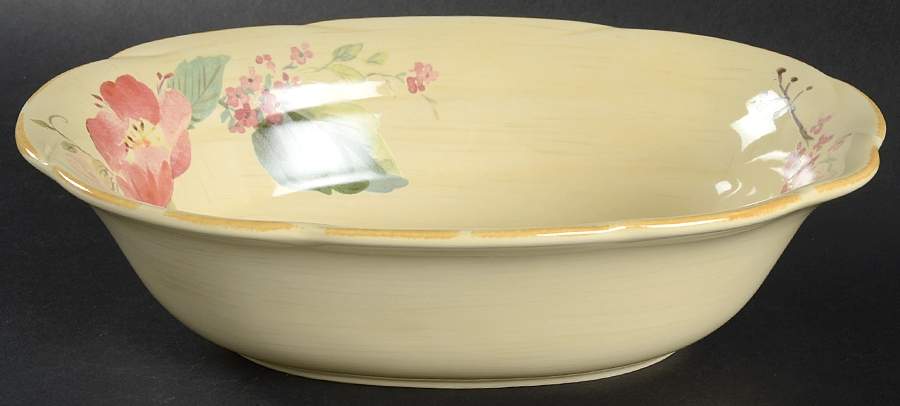 Silk Rose 9" Oval Vegetable Bowl by Pfaltzgraff-1