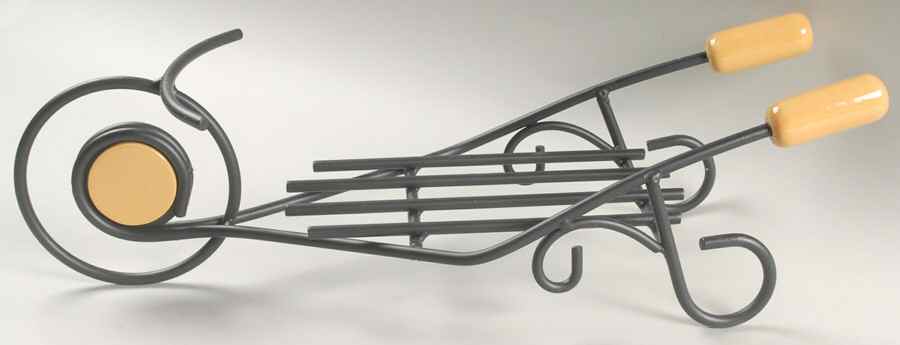 Silk Rose Metal Stand for Wheelbarrow Serving Bowl by Pfaltzgraff-1