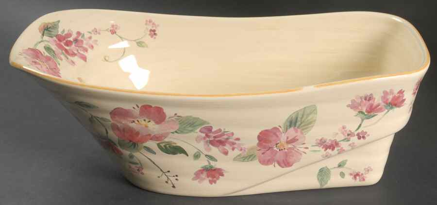 Silk Rose Wheelbarrow Serving Bowl-No Frame by Pfaltzgraff-1