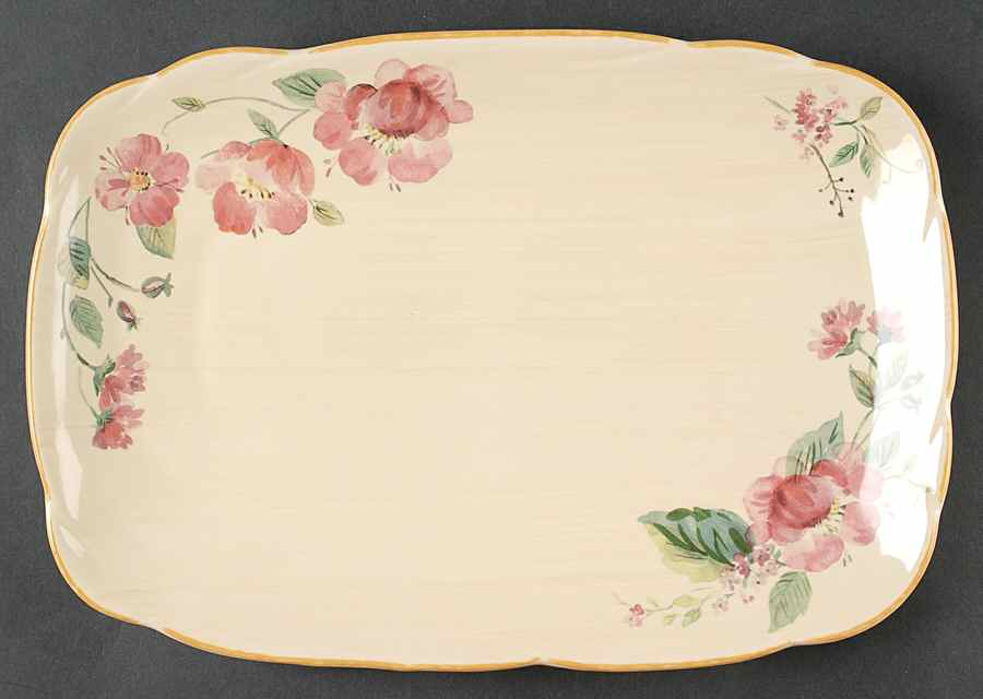 Silk Rose 12" Rectangular Serving Platter by Pfaltzgraff-1