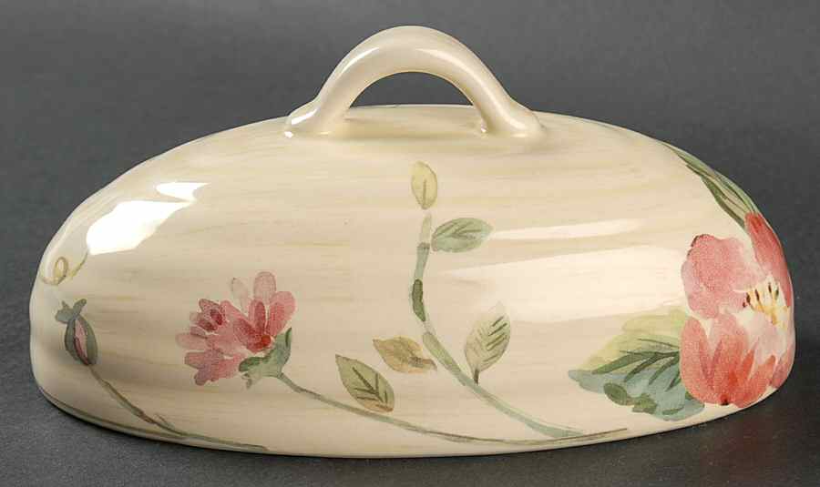 Silk Rose Lid for 1/4 Lb Butter by Pfaltzgraff-1