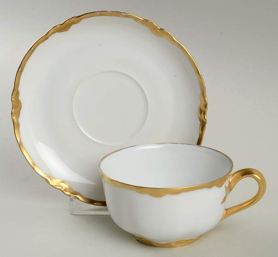 PLE3 Flat Cup & Saucer Set by Peerless (Bavaria)-1
