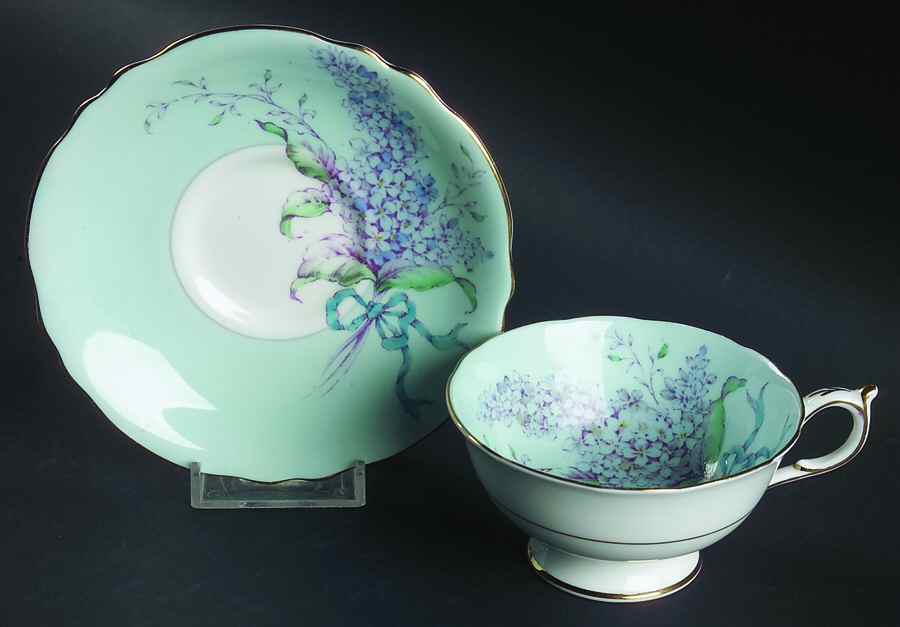 Lilac Footed Cup & Saucer Set by Paragon-1