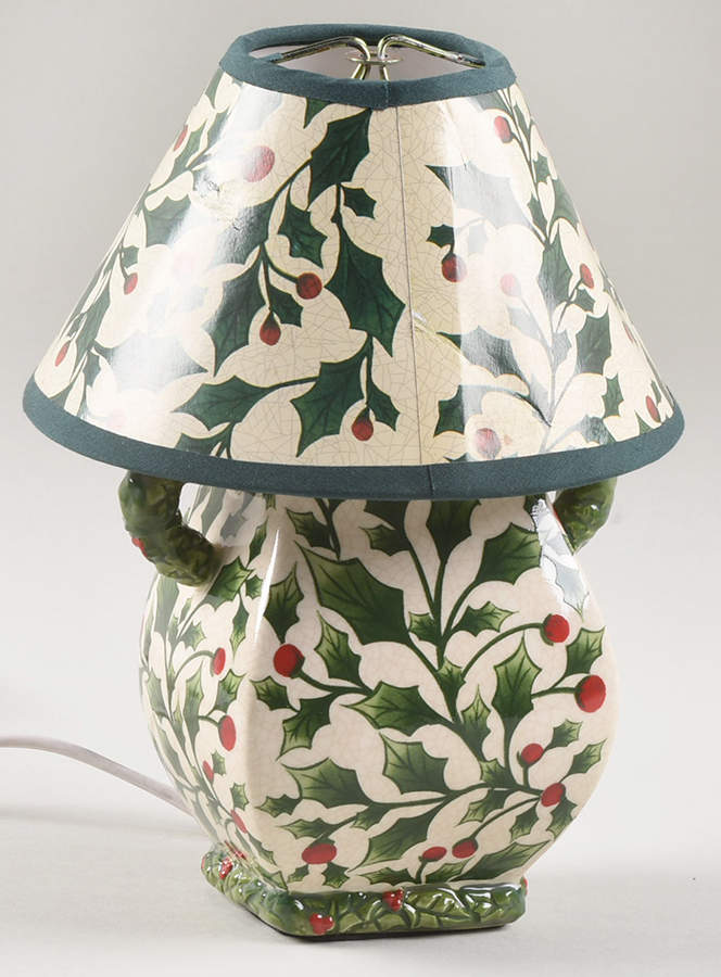 English Holly Electric Lamp No Shade by Pacific Rim-1