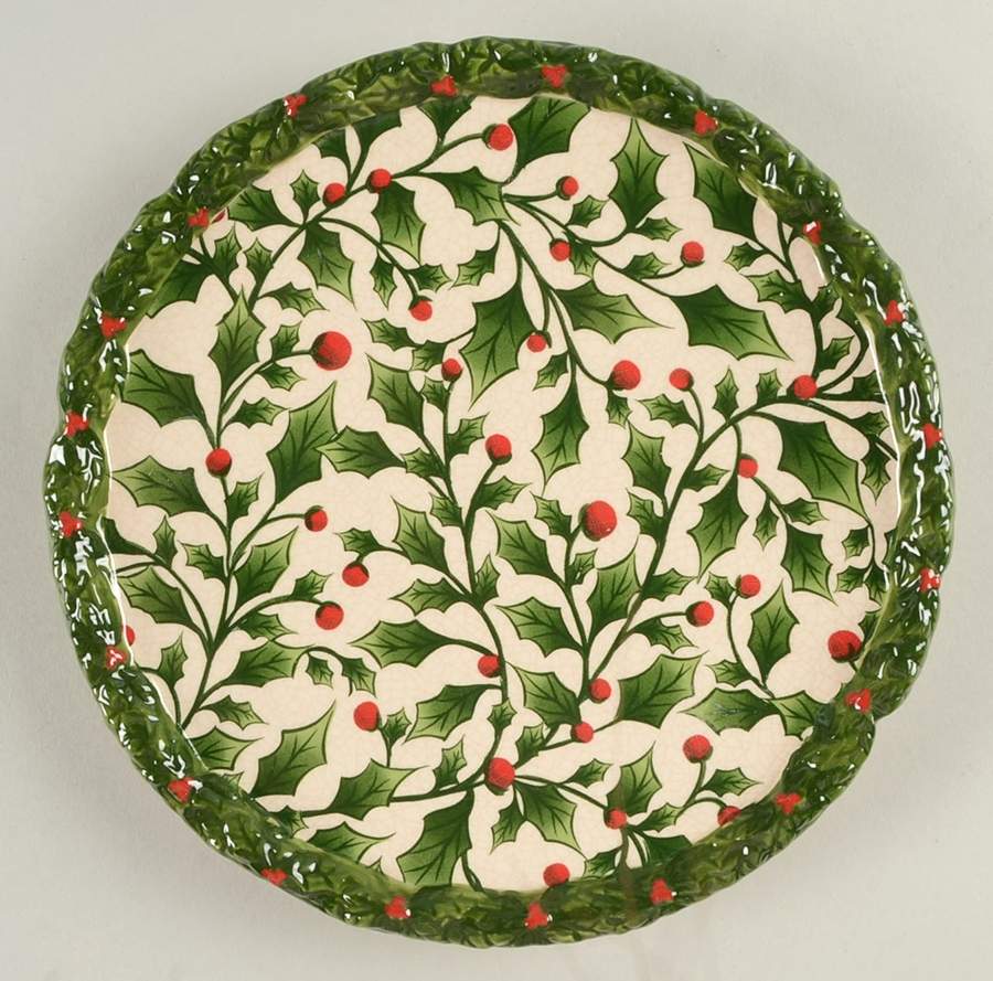 English Holly Salad Plate by Pacific Rim-1