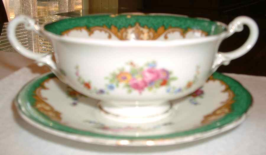 PAR137 Footed Cream Soup Bowl & Saucer Set by Paragon-1