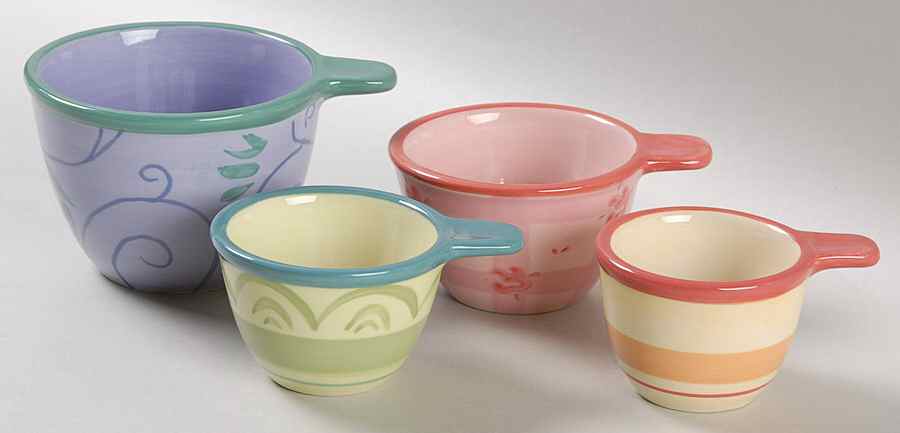 Cupcake Cafe Measuring Cup Set (1 Cup,1/2 Cup,1/3 Cup,1/4 Cup) by Pfaltzgraff-1