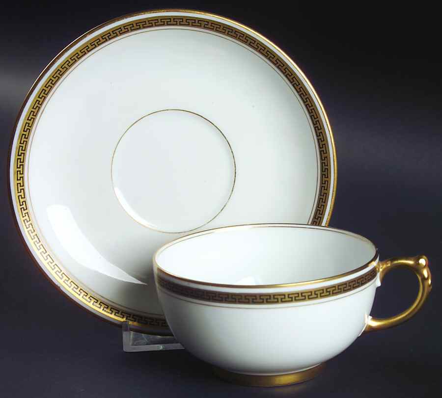 POY530 Flat Cup & Saucer Set by Jean Pouyat-1