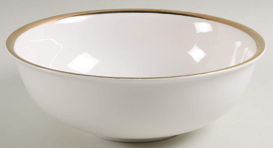 Gold Band 9" Round Vegetable Bowl by Pier 1-1