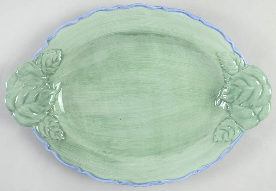 Studio Duet (Blue Green) 13" Oval Serving Platter by Portmeirion-1