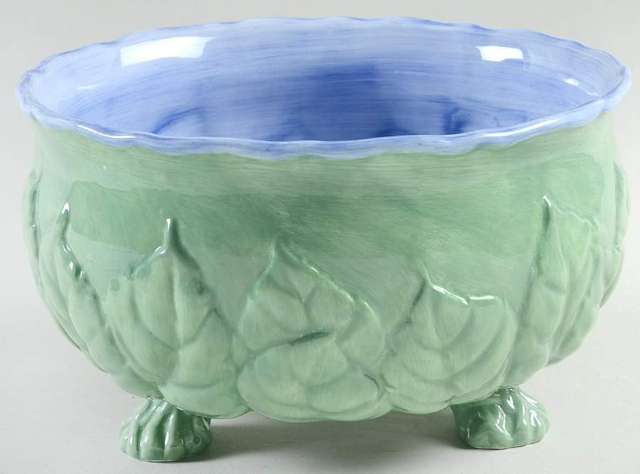 Studio Duet (Blue Green) 9" 3 Toed Round Bowl by Portmeirion-1