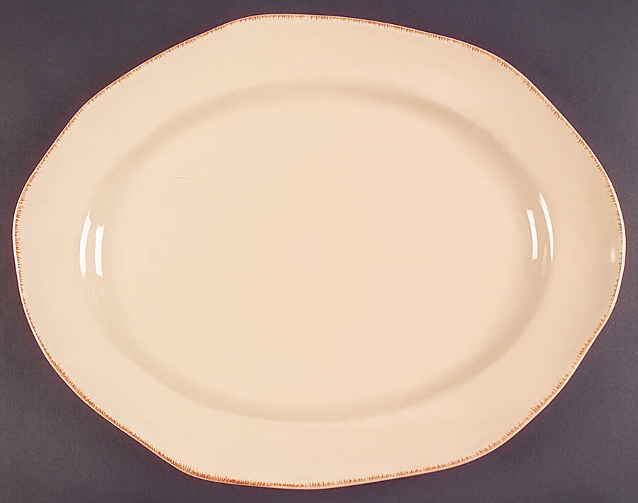 Elemental Sand 18" Oval Serving Platter by Pier 1-1