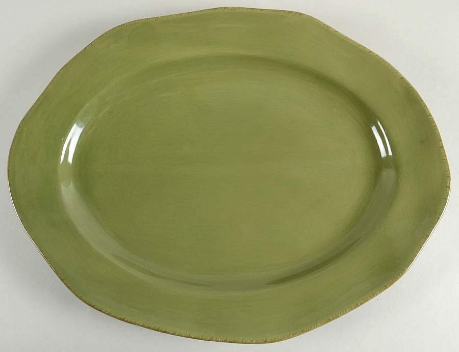 Elemental Moss Green 18" Oval Serving Platter by Pier 1-1
