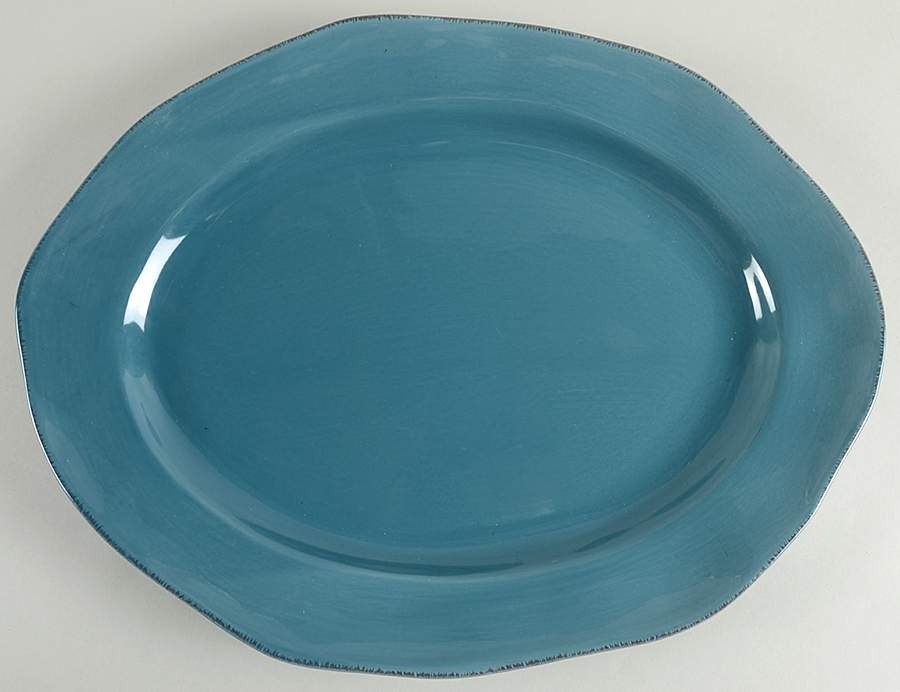 Elemental Smoke Blue 18" Oval Serving Platter by Pier 1-1