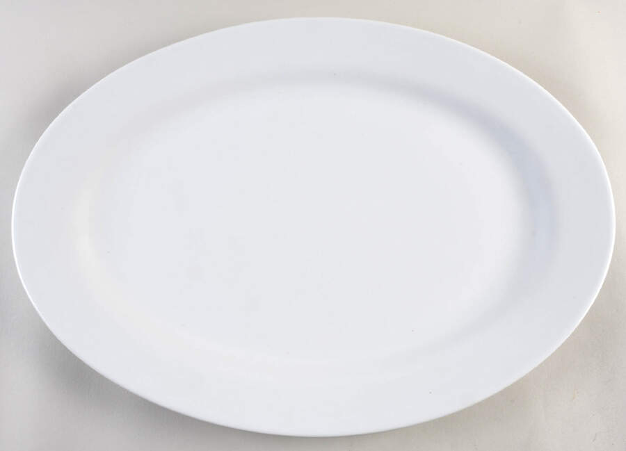 Luminous White 19" Oval Serving Platter by Pier 1-1