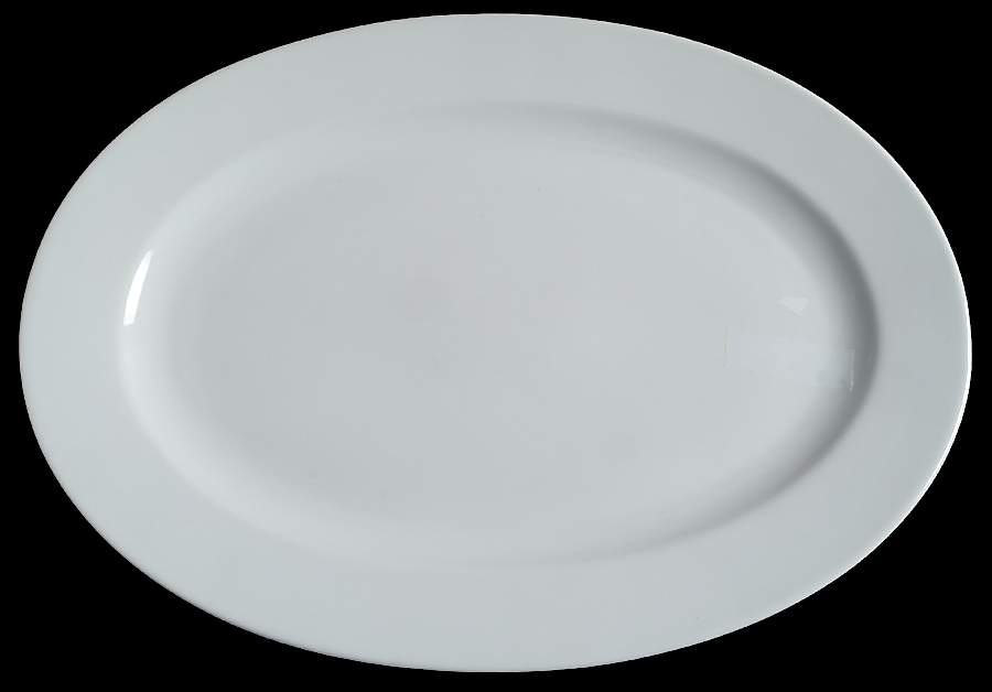 Luminous White 15" Oval Serving Platter by Pier 1-1