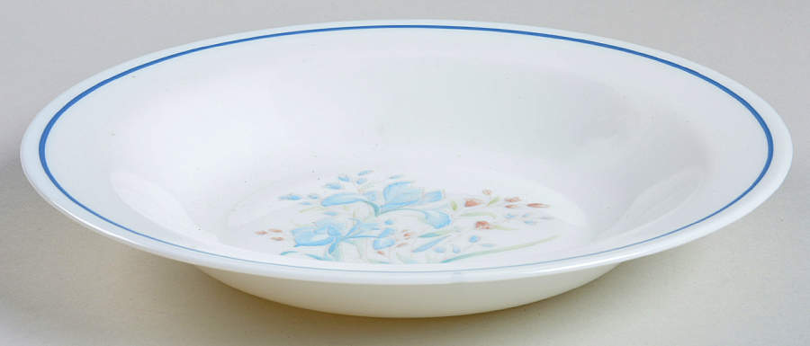Blue Iris Rim Soup Bowl by Pyrex-1