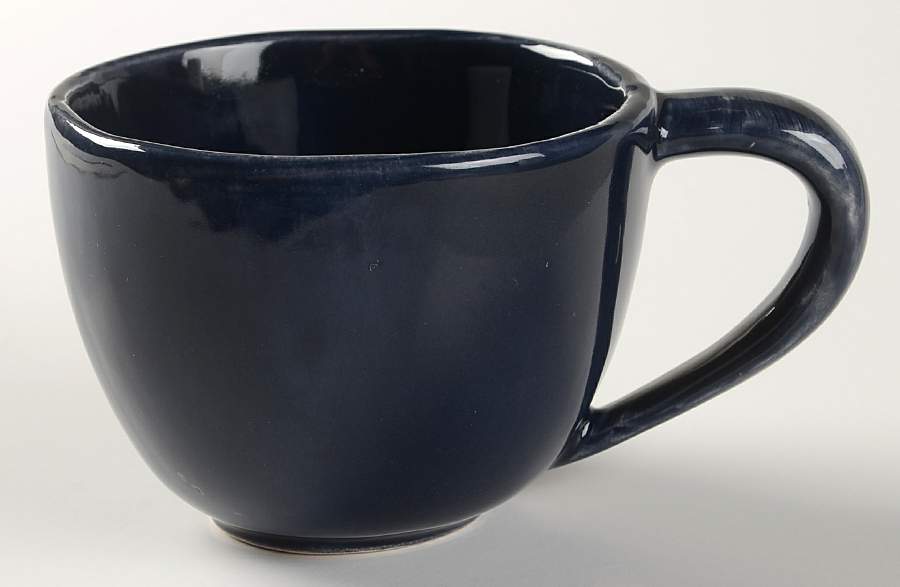 Sausalito Cobalt Blue Flat Cup by Pottery Barn China-1