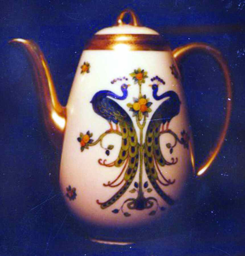 Oriental Bird Coffee Pot & Lid by Pickard-1