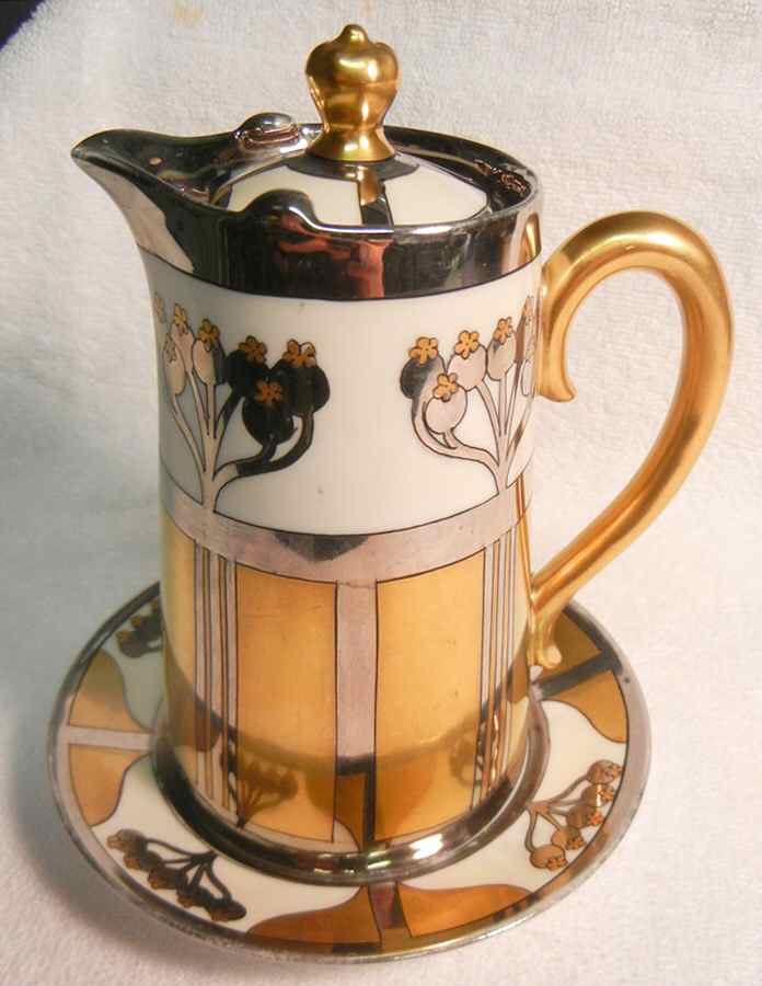 Aura Argenta Linear Large Syrup with Lid and Underplate by Pickard-1