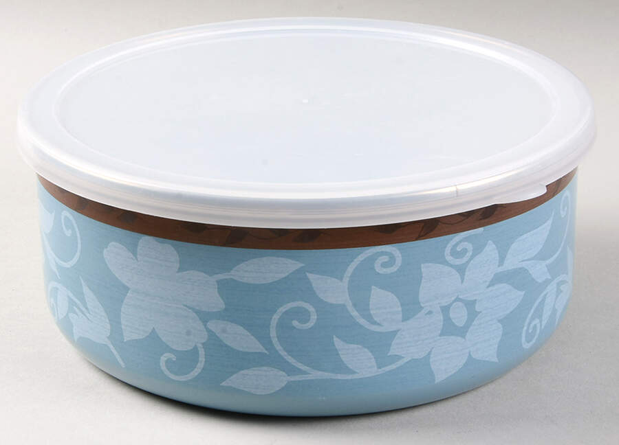 Patio Garden 7" Metal Bowl & Plastic Lid by Pfaltzgraff-1