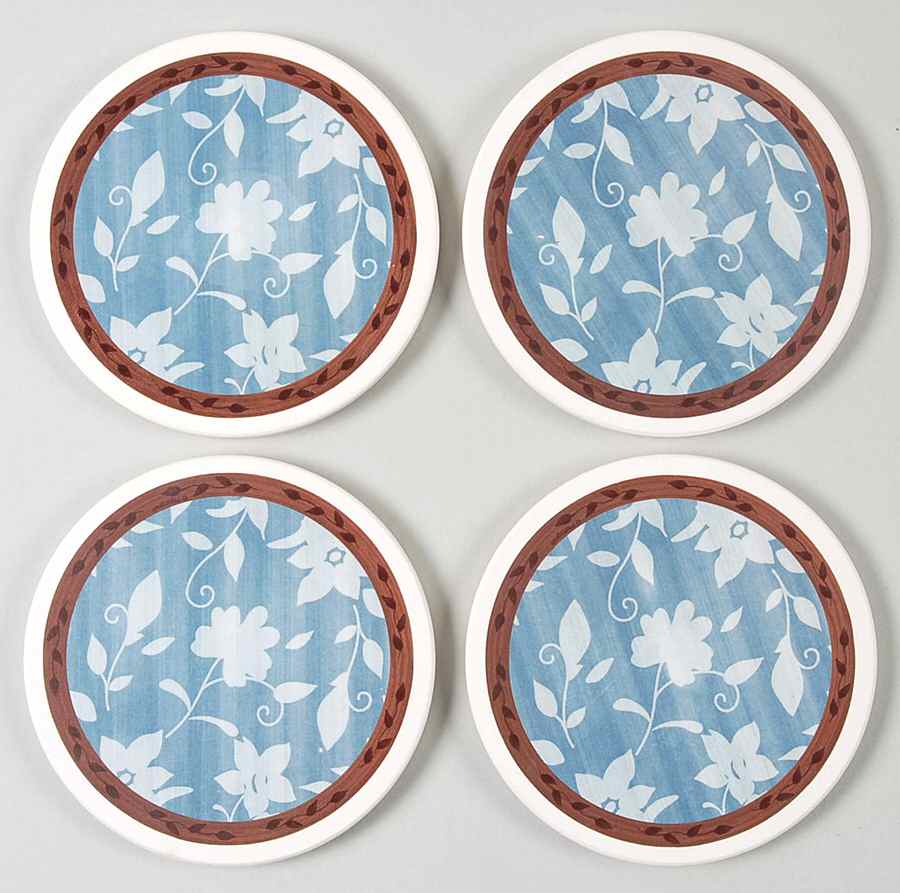 Patio Garden Round (Thirsty) Stone Coaster - Set of 4 by Pfaltzgraff-1