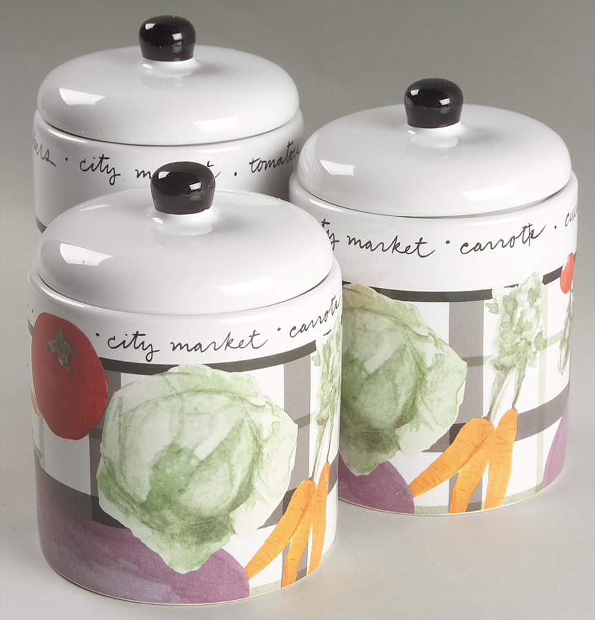 City Market Small 3 Pc Sealed Canister Set(6" + 2 Sizes of 5") by Pfaltzgraff-1