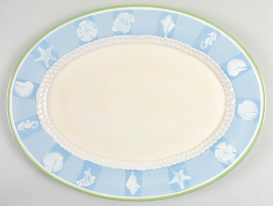 Beachcomber 16" Oval Serving Platter by Pfaltzgraff-1