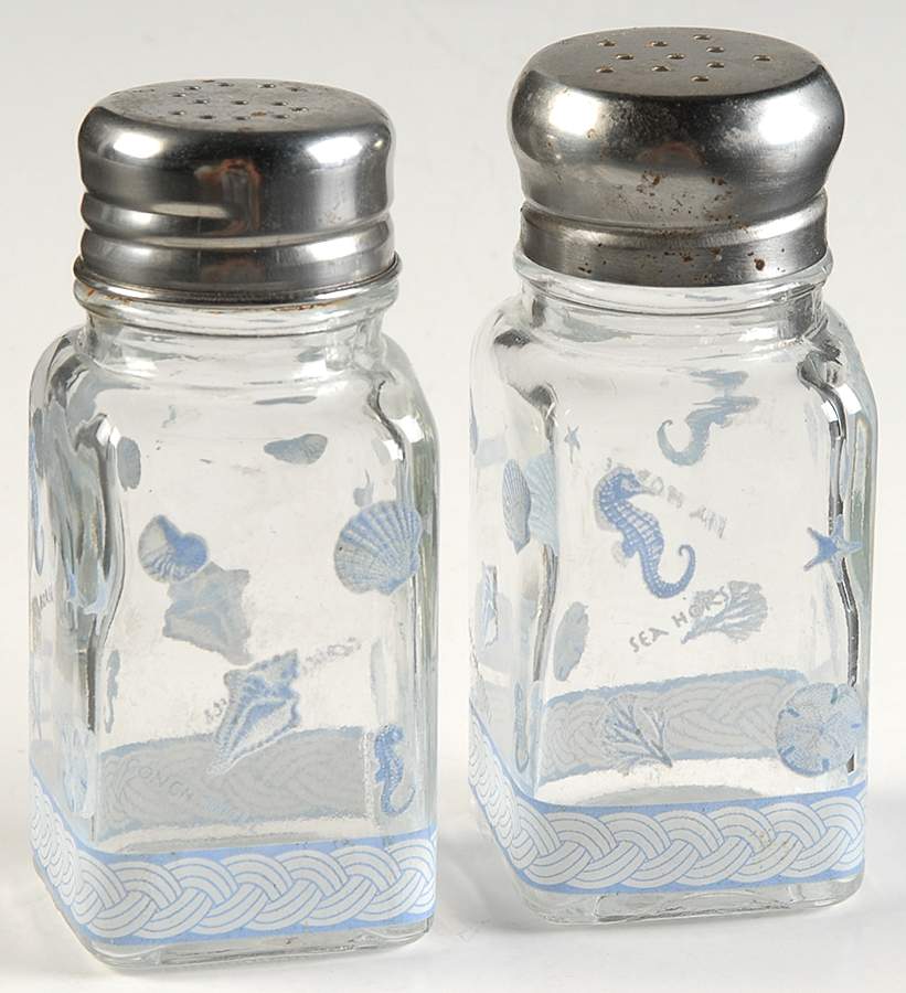 Beachcomber Glassware Salt and Pepper Set by Pfaltzgraff-1