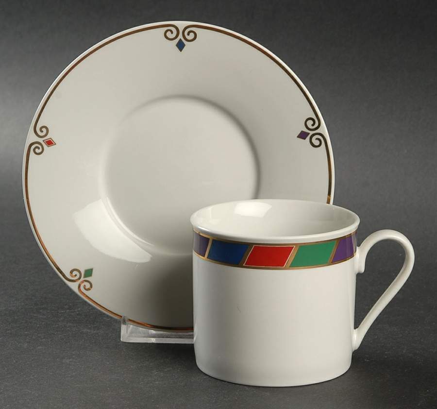 Celebration Flat Cup & Saucer Set by Pier 1-1