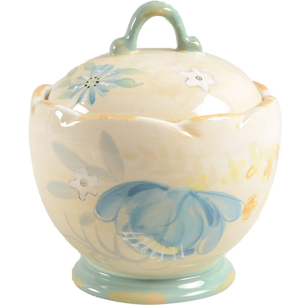 Vintage Floral Sugar Bowl & Lid by Pfaltzgraff-1