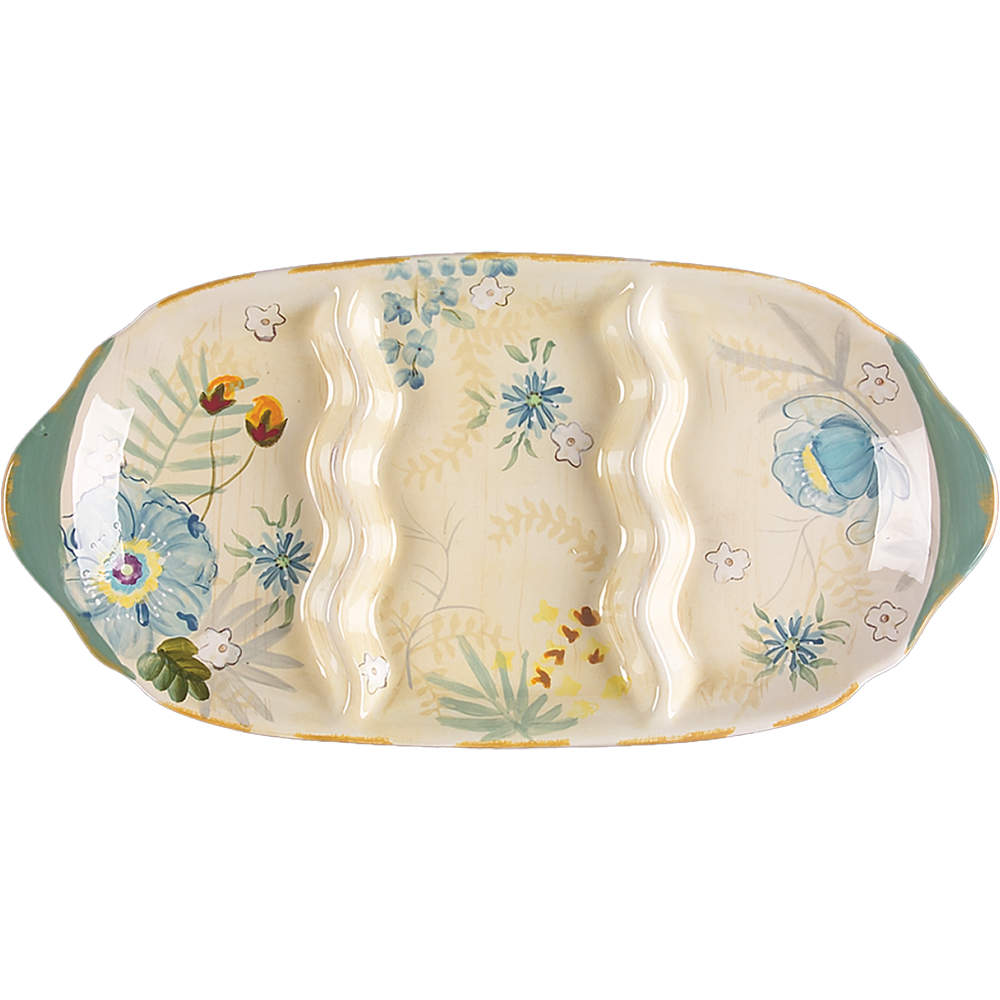 Vintage Floral 3 Section Tray by Pfaltzgraff-1