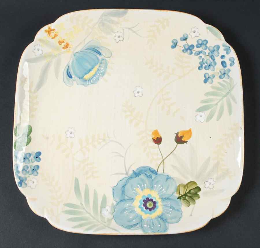 Vintage Floral 12" Square Chop Plate by Pfaltzgraff-1