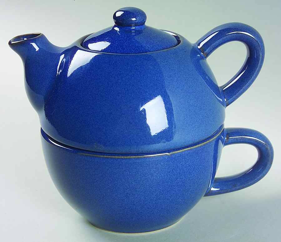 Alpine Blue Individual Teapot & Lid with Cup by Pier 1-1