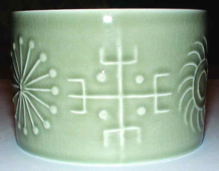 Totem Celadon Sugar Bowl No Lid by Portmeirion-1