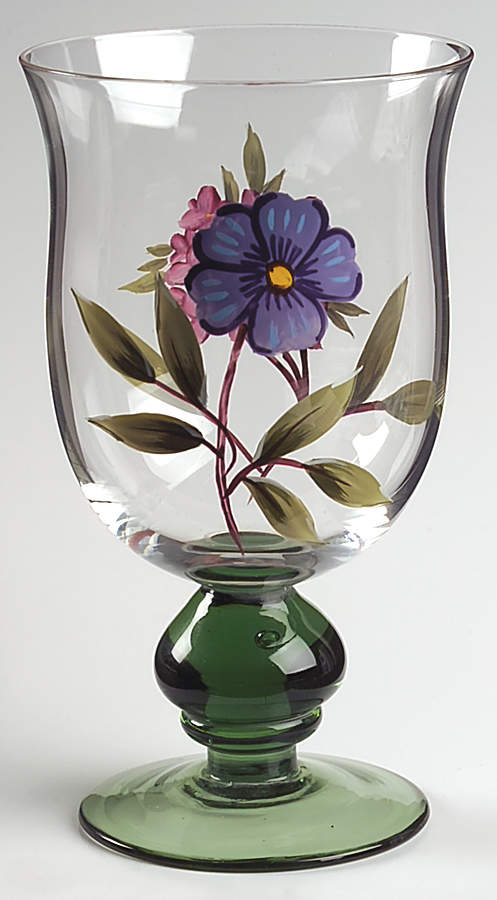 Antique Garden Glassware Goblet by Pfaltzgraff-1