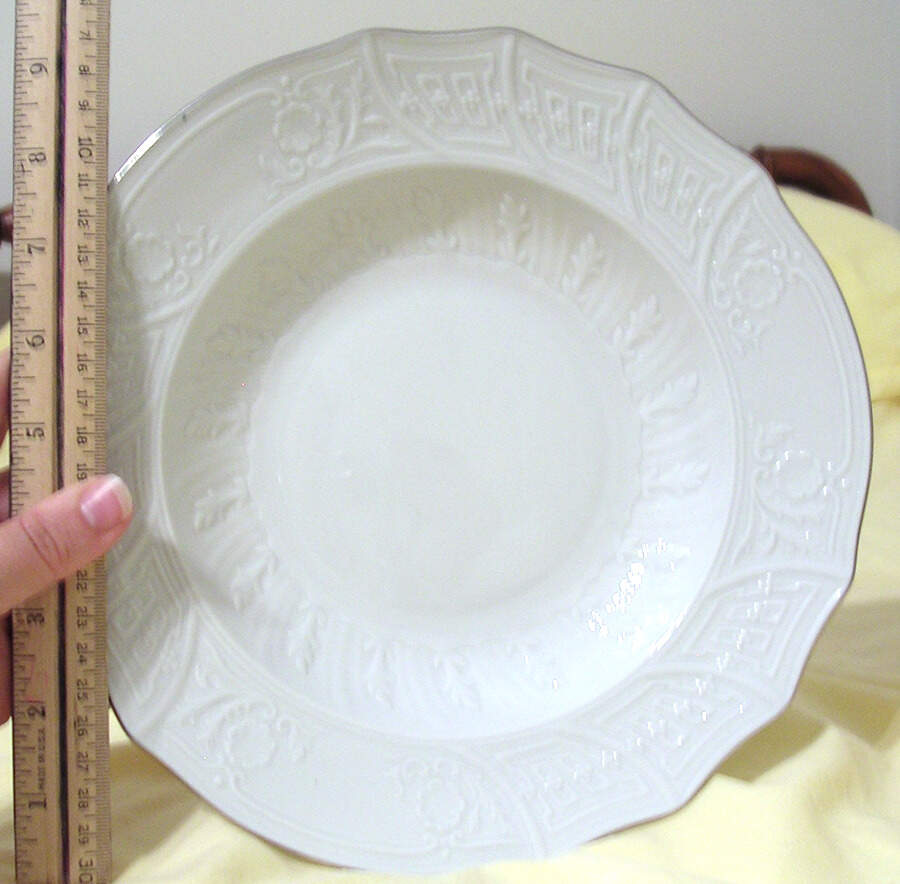 Rose (Platinum Trim) Large Rim Soup Bowl by Pirkenhammer-1