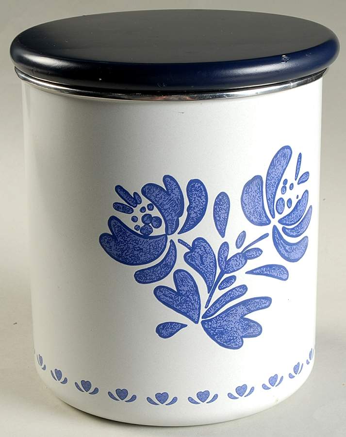 Yorktowne Large Metal Canister & Wood Lid by Pfaltzgraff-1