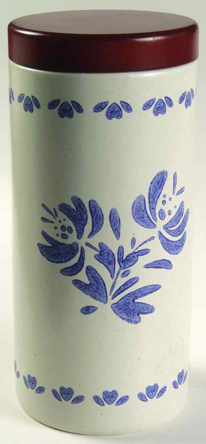 Yorktowne Medium Cylinder Canister & Wood Lid by Pfaltzgraff-1